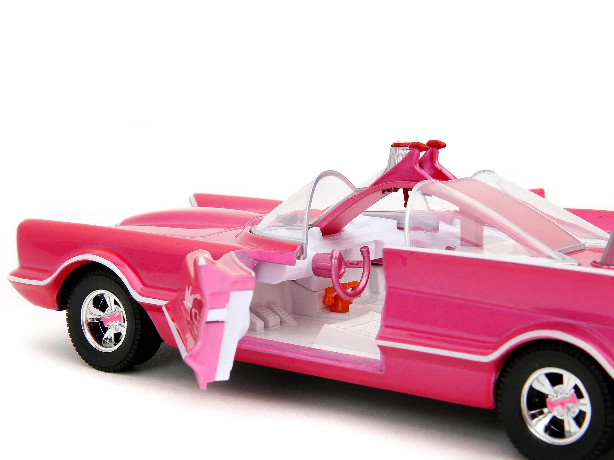 1966 Classic Batmobile Pink Metallic with White Interior Based on Model from "Batman" (1966-1968) TV Series "Pink Slips" Series 1/24 Diecast Model Car by Jada Jada