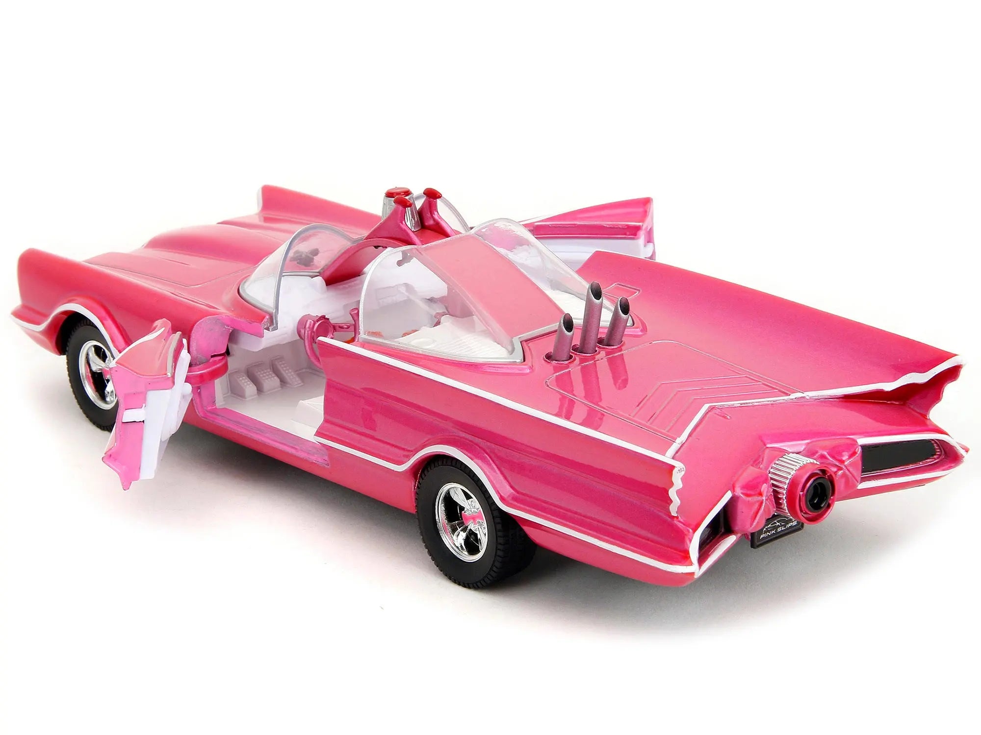 1966 Classic Batmobile Pink Metallic with White Interior Based on Model from "Batman" (1966-1968) TV Series "Pink Slips" Series 1/24 Diecast Model Car by Jada Jada