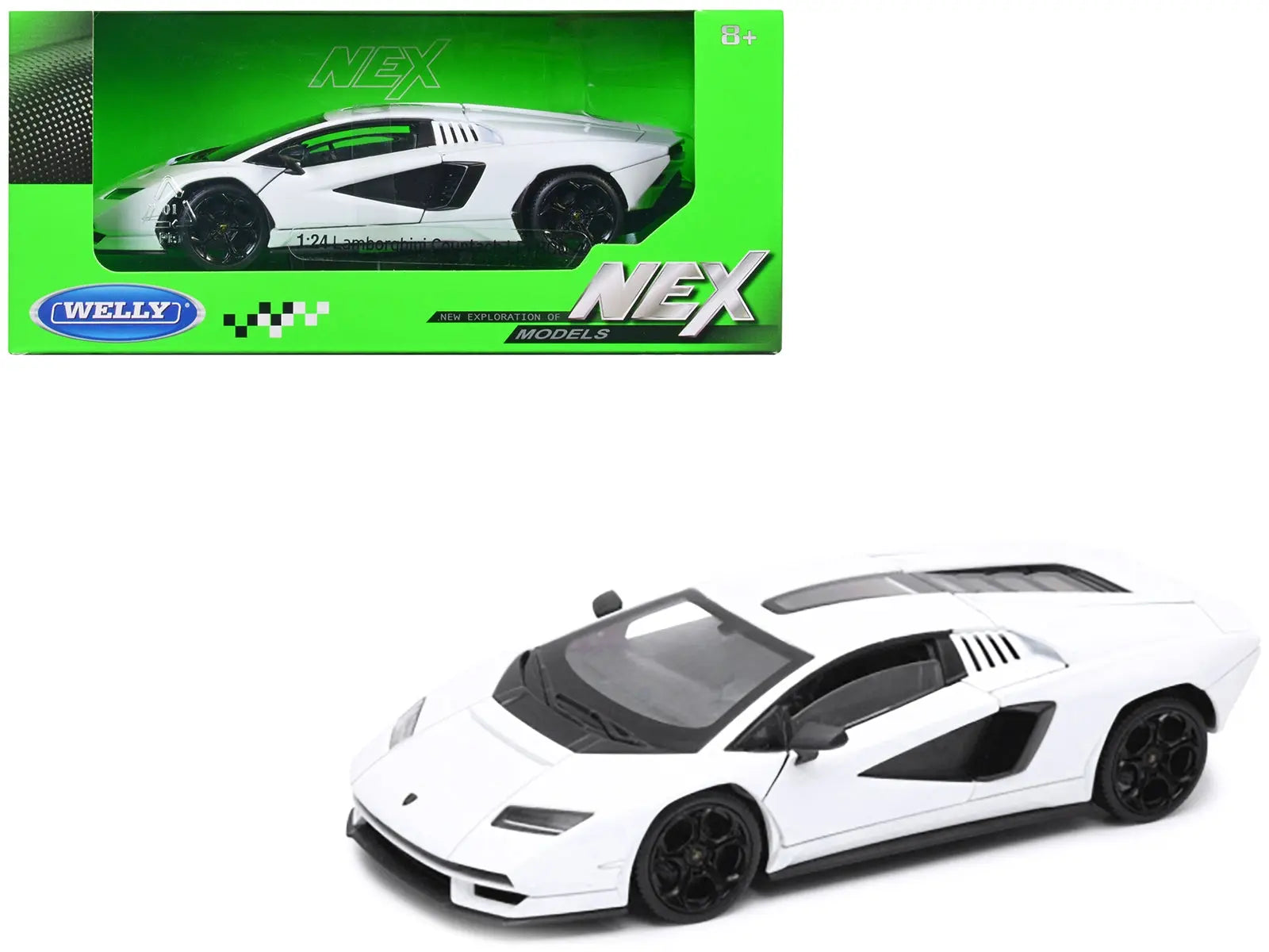 Lamborghini Countach LPI 800-4 White "NEX Models" Series 1/24 Diecast Model Car by Welly Welly