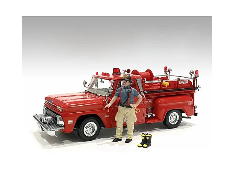 "Firefighters" Getting Ready Figure with Boots Accessory for 1/24 Scale Models by American Diorama American Diorama