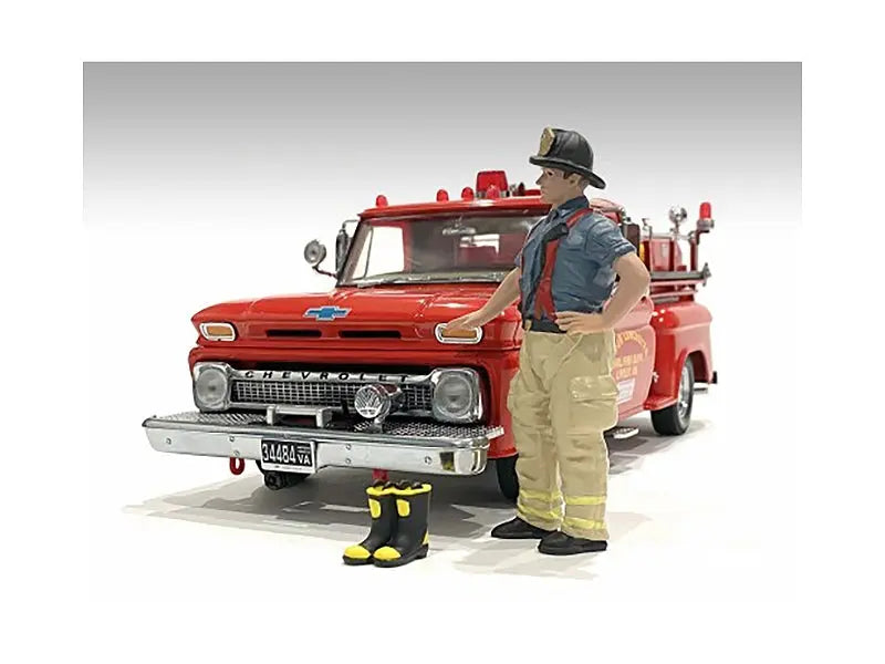 "Firefighters" Getting Ready Figure with Boots Accessory for 1/24 Scale Models by American Diorama American Diorama