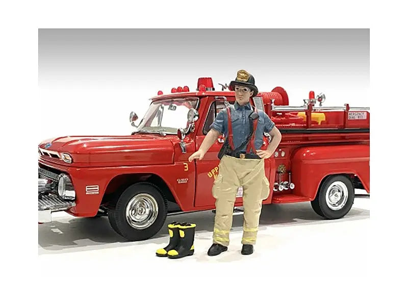 "Firefighters" Getting Ready Figure with Boots Accessory for 1/24 Scale Models by American Diorama American Diorama