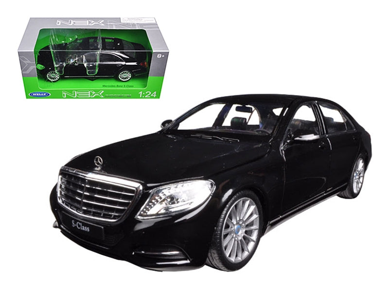 Mercedes Benz S Class with Sunroof Black "NEX Models" 1/24 Diecast Model Car by Welly Welly