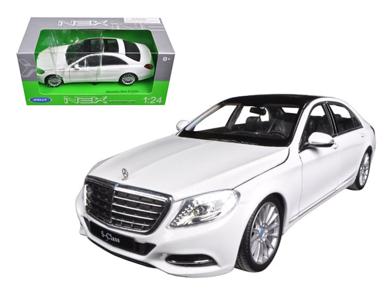 Mercedes Benz S Class with Sunroof White "NEX Models" 1/24 Diecast Model Car by Welly Welly