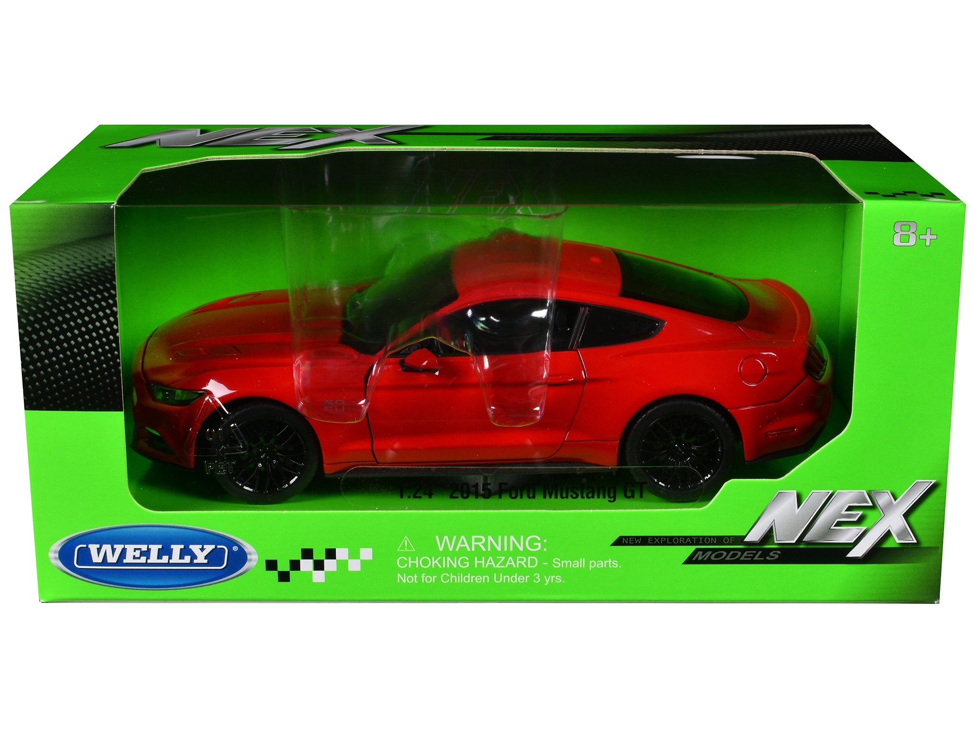 2015 Ford Mustang GT 5.0 Red "NEX Models" Series 1/24 Diecast Model Car by Welly Welly