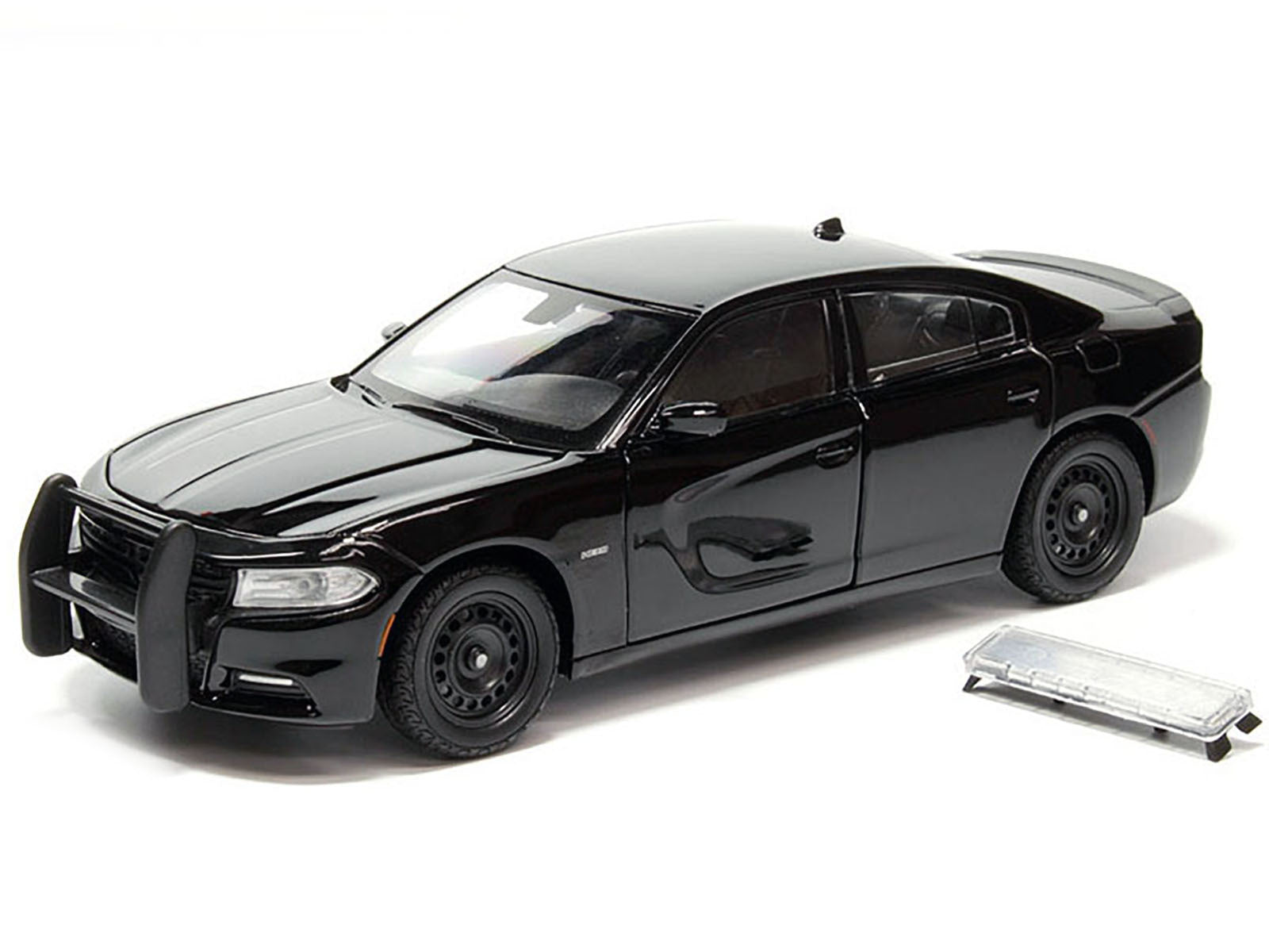 2016 Dodge Charger Pursuit Police Interceptor Black Unmarked "Police Pursuit" Series 1/24 Diecast Model Car by Welly Welly