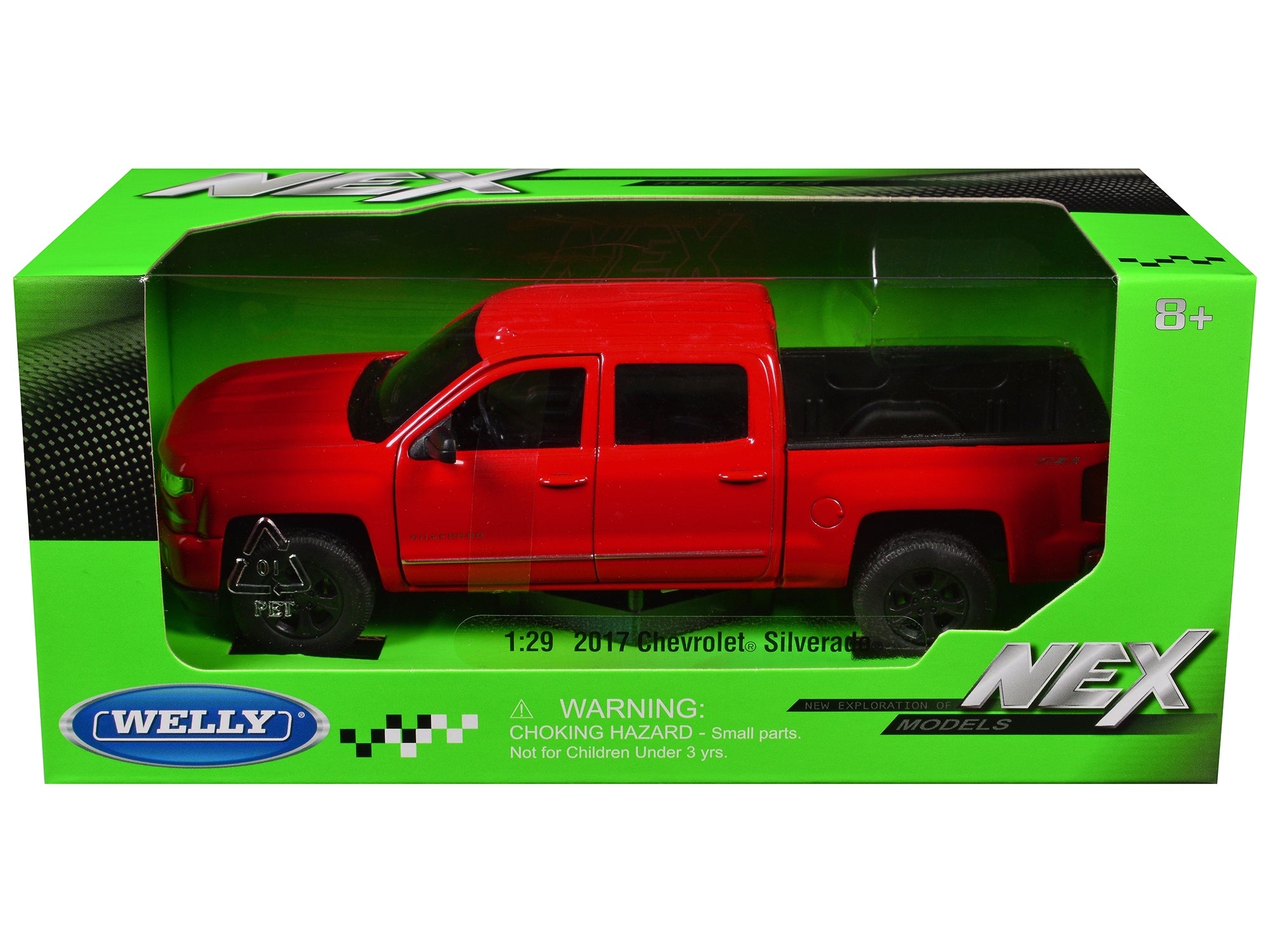 2017 Chevrolet Silverado Pickup Truck Red "NEX Models" Series 1/29 Diecast Model Car by Welly Welly