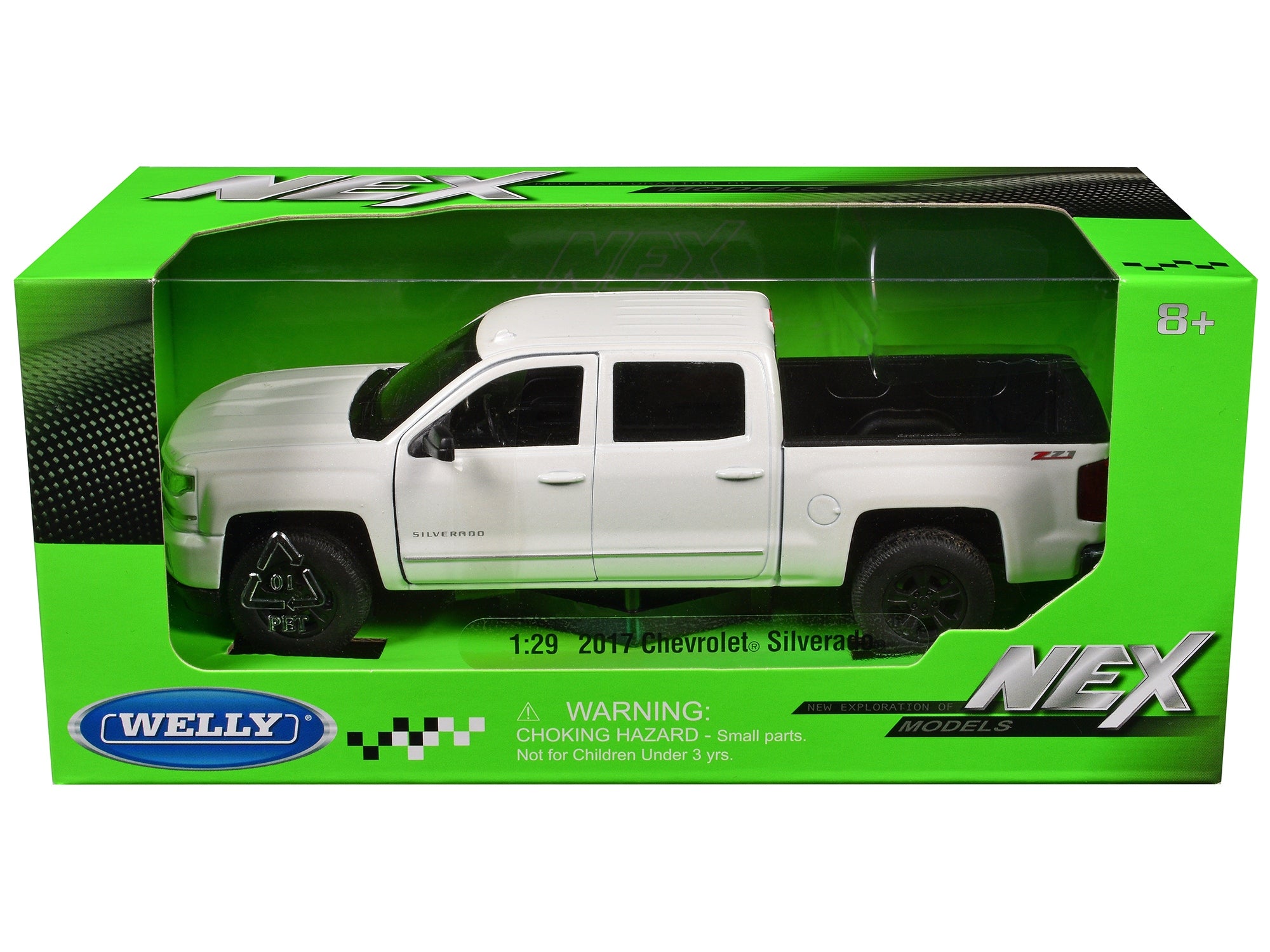 2017 Chevrolet Silverado Pickup Truck White "NEX Models" Series 1/29 Diecast Model Car by Welly Welly