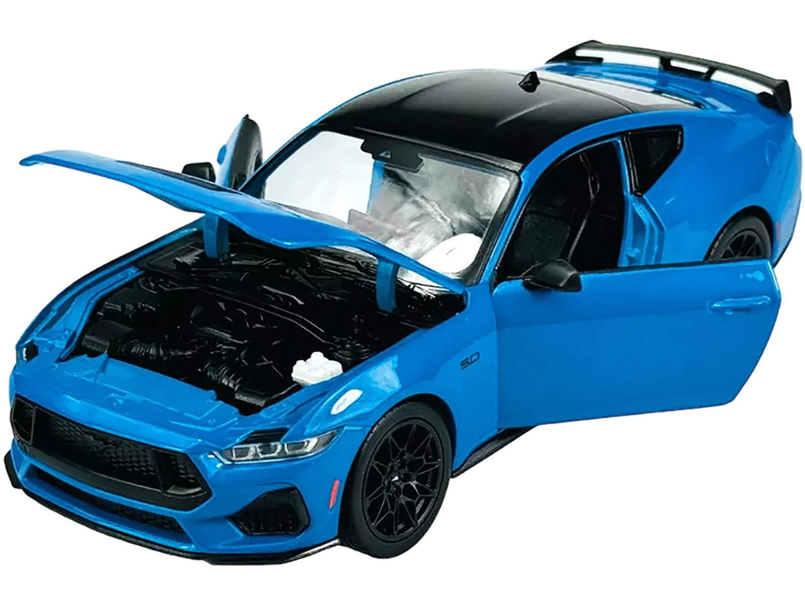 2024 Ford Mustang GT 5.0 Blue with Black Top "NEX Models" Series 1/25 Diecast Model Car by Welly Welly