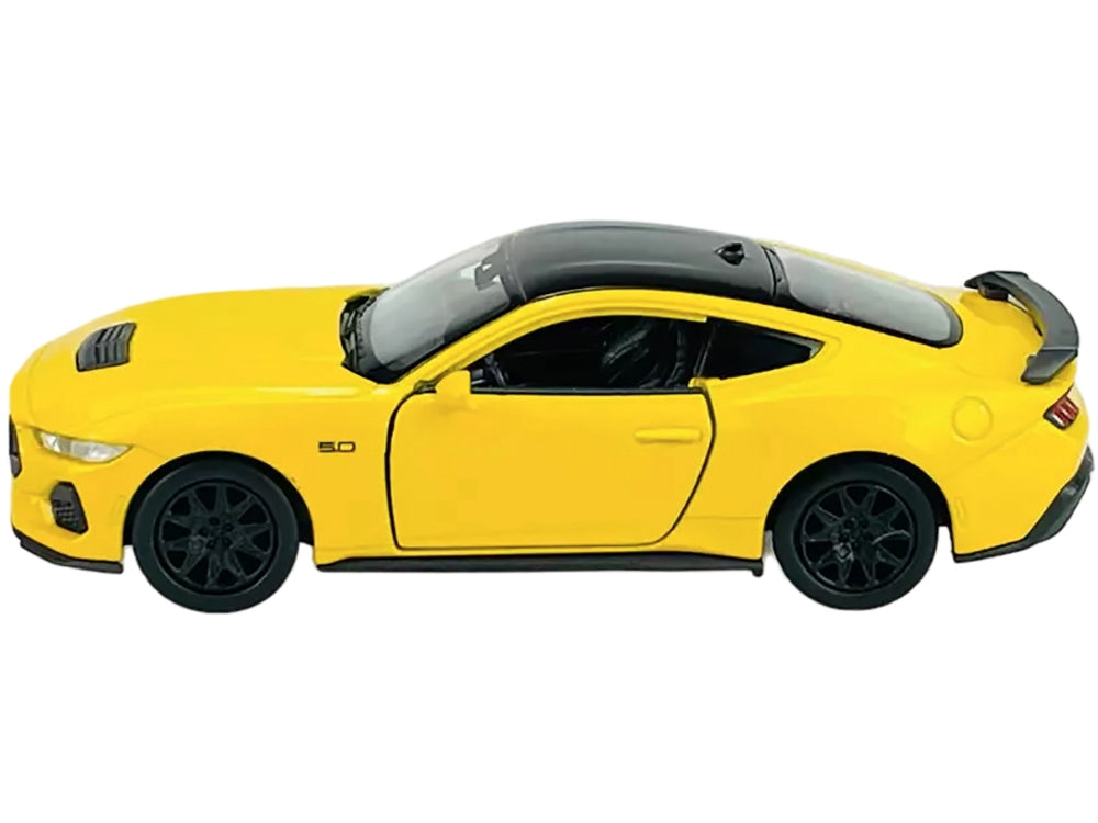 2024 Ford Mustang GT 5.0 Yellow with Black Top "NEX Models" Series 1/25 Diecast Model Car by Welly Welly