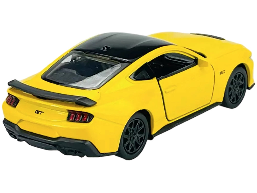 2024 Ford Mustang GT 5.0 Yellow with Black Top "NEX Models" Series 1/25 Diecast Model Car by Welly Welly