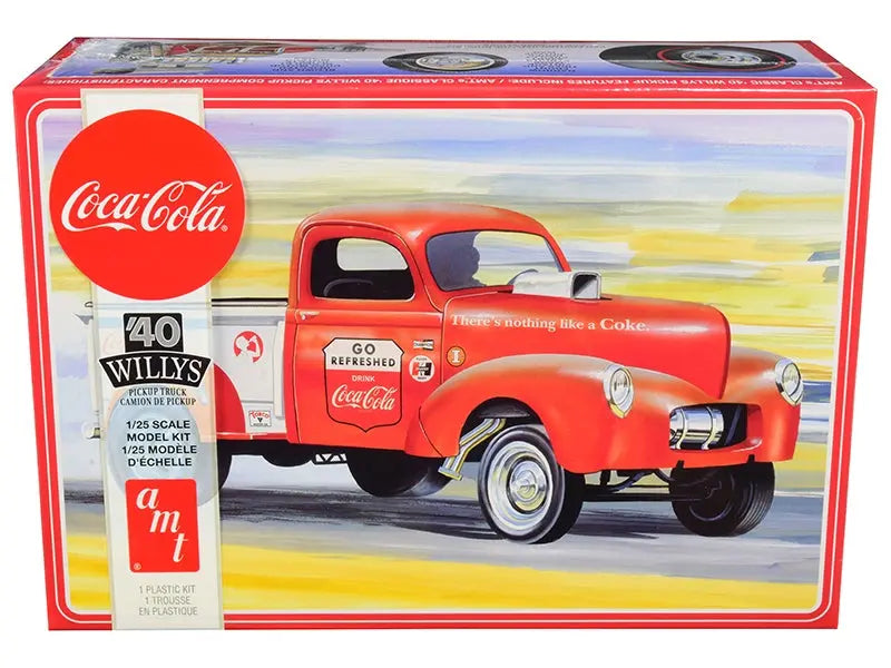 Skill 3 Model Kit 1940 Willys Gasser Pickup Truck "Coca-Cola" 1/25 Scale Model by AMT AMT