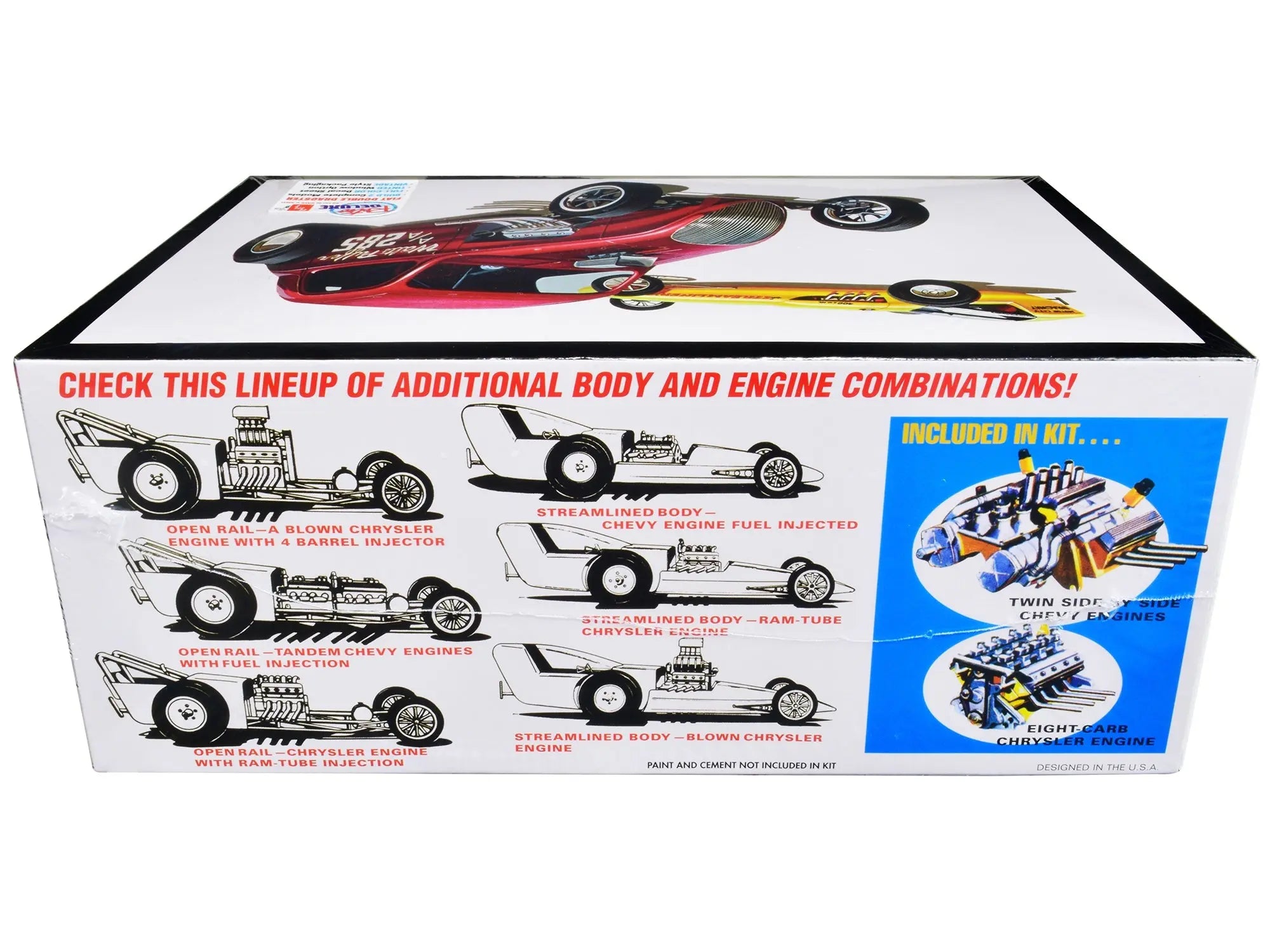 Skill 2 Model Kit Fiat Double Dragster Set of 2 Kits 1/25 Scale Model by AMT AMT