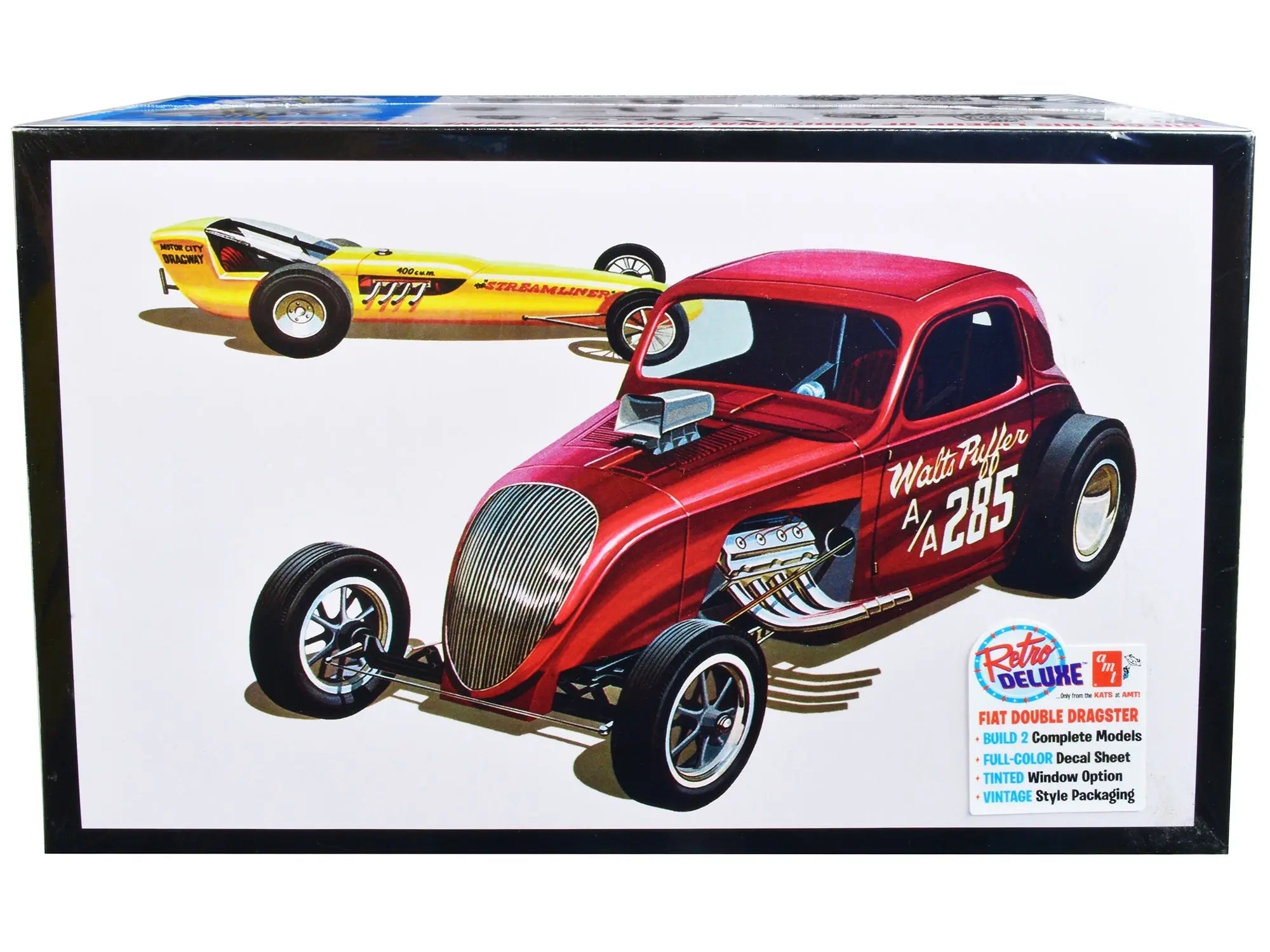 Skill 2 Model Kit Fiat Double Dragster Set of 2 Kits 1/25 Scale Model by AMT AMT