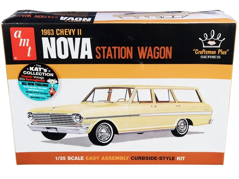 Skill 2 Model Kit 1963 Chevrolet II Nova Station Wagon "Craftsman Plus Series" 1/25 Scale Model by AMT AMT