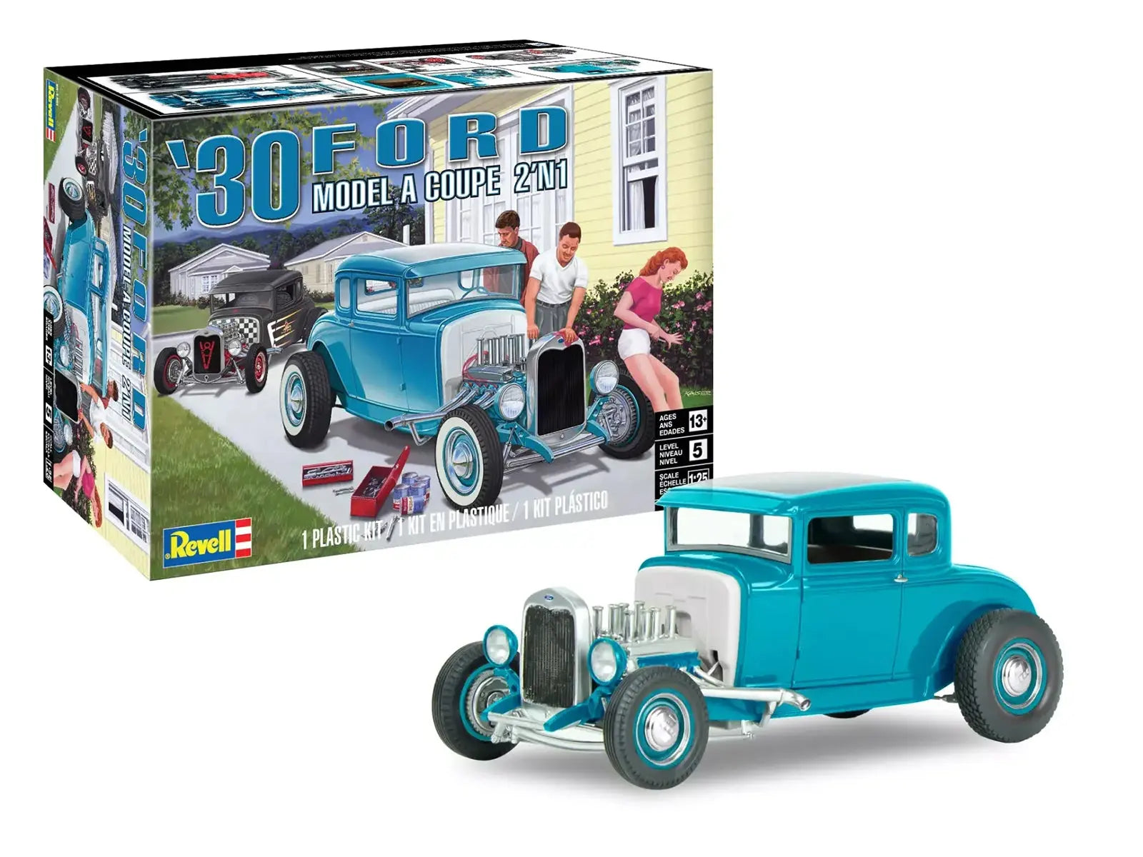 Level 5 Model Kit 1930 Ford Model A Coupe 2-in-1 Kit 1/25 Scale Model by Revell Revell