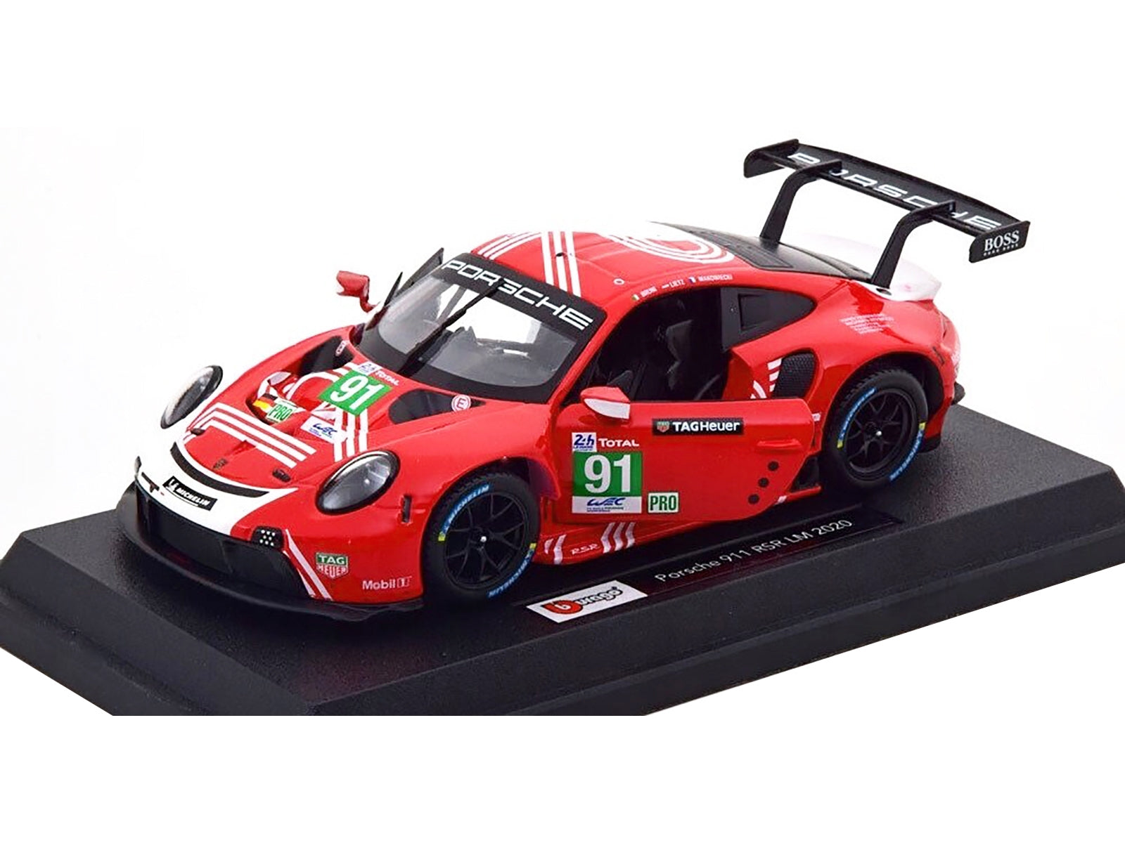 Porsche 911 RSR #91 Gianmaria Bruni - Richard Lietz - Frederic Makowiecki "Porsche GT Team" 24 Hours of Le Mans (2020) 1/24 Diecast Model Car by Bburago Bburago