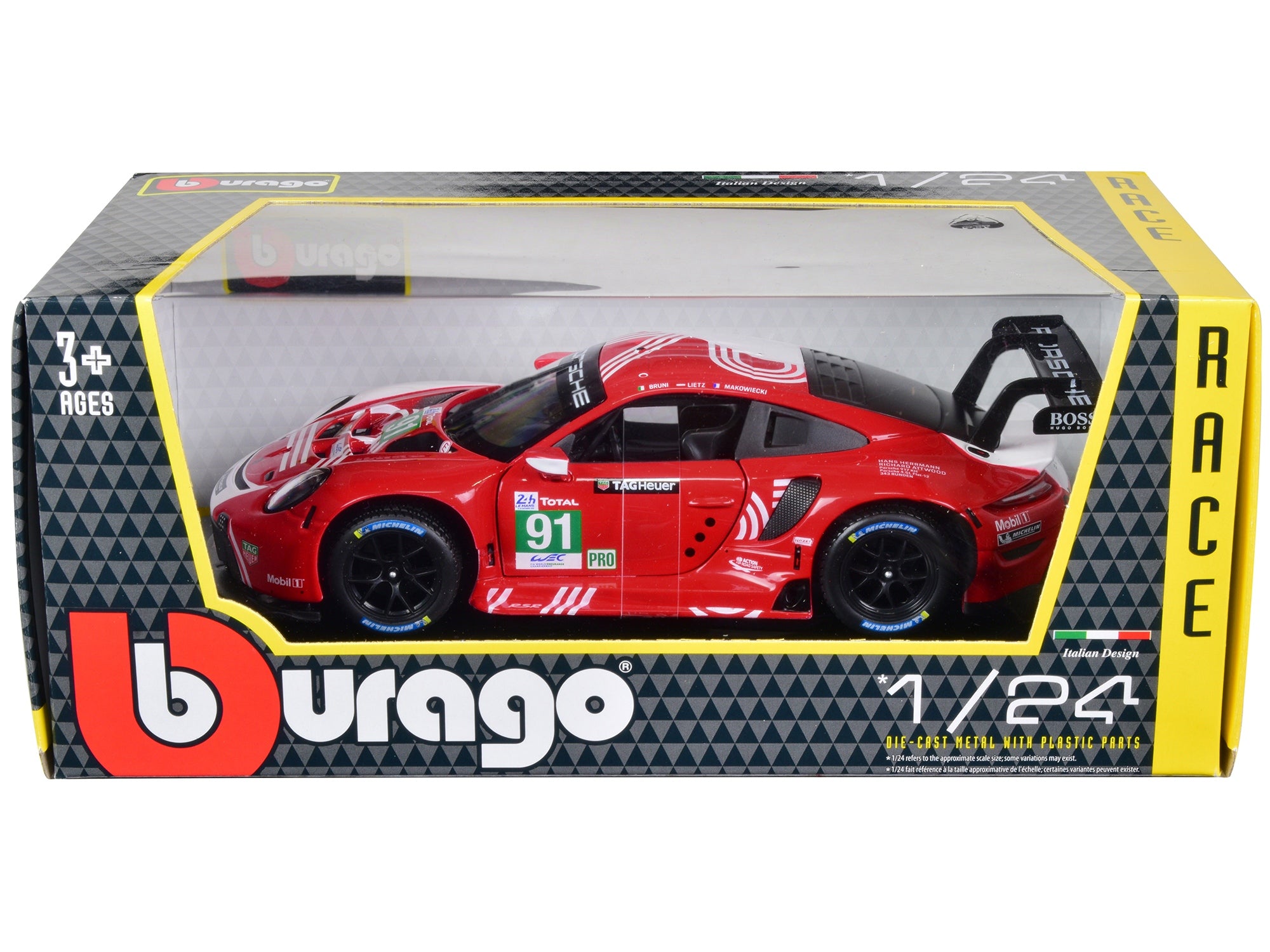 Porsche 911 RSR #91 Gianmaria Bruni - Richard Lietz - Frederic Makowiecki "Porsche GT Team" 24 Hours of Le Mans (2020) 1/24 Diecast Model Car by Bburago Bburago