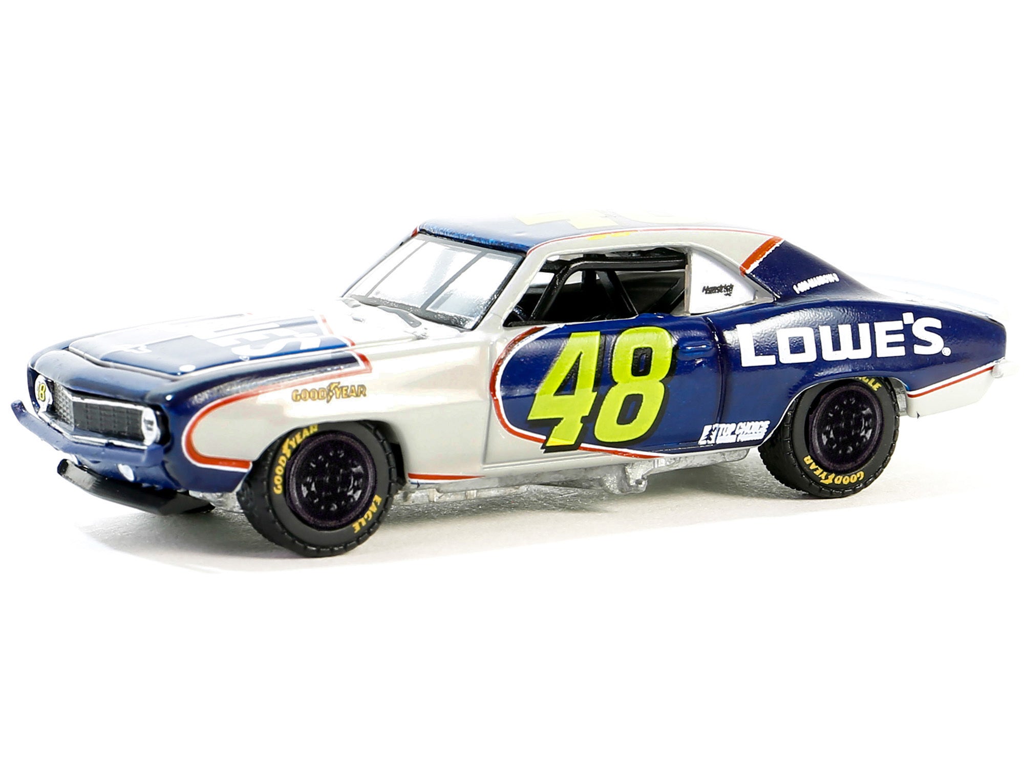 1969 Chevrolet Camaro #48 "Jimmie Johnson - Hendrick Motorsports First Win Tribute" Dark Blue and White with Graphics "Hobby Exclusive" Series 1/64 Diecast Model Car by Greenlight Greenlight