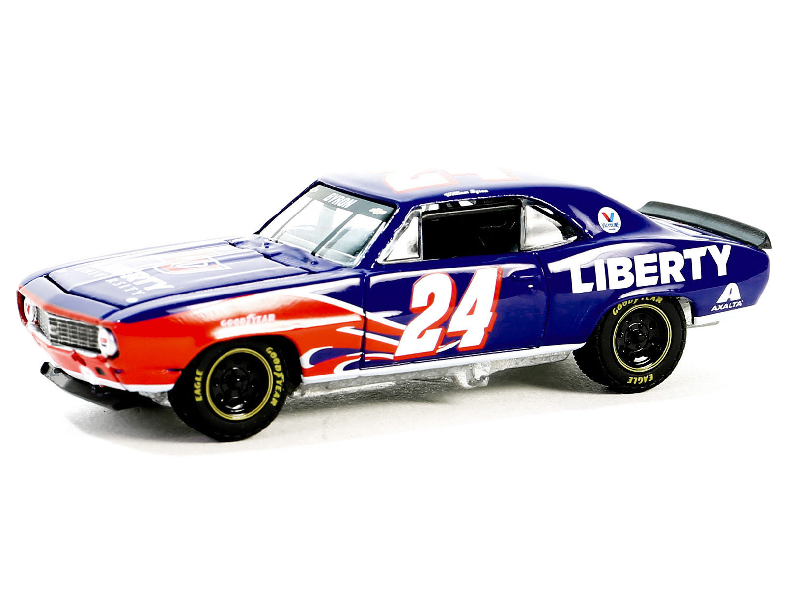 1969 Chevrolet Camaro #24 "William Byron - Hendrick Motorsports First Win Tribute" Blue with Flame Graphics "Hobby Exclusive" Series 1/64 Diecast Model Car by Greenlight Greenlight