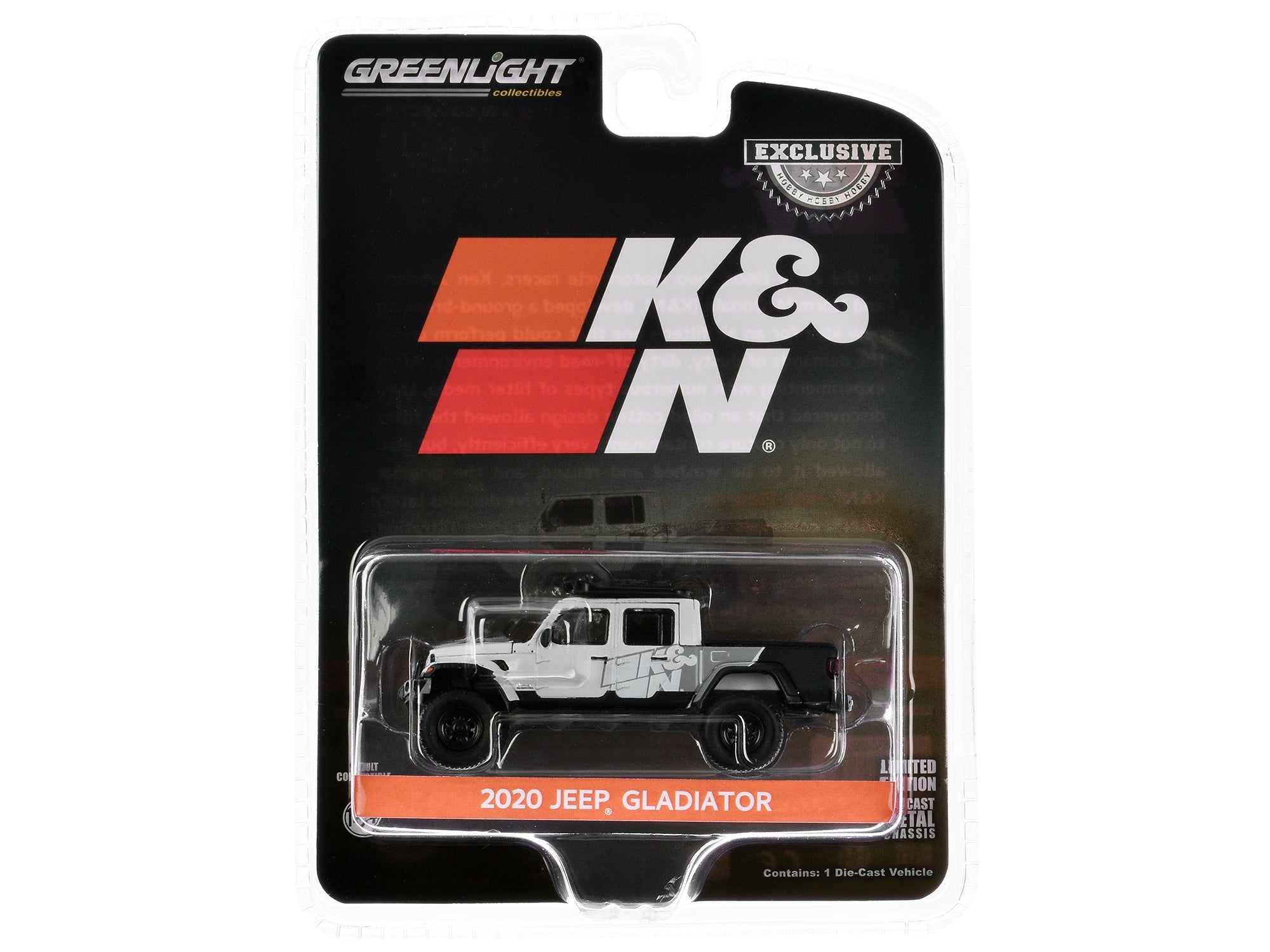 2020 Jeep Gladiator Pickup Truck "K&N Filters - 2019 SEMA Build" White and Gray "Hobby Exclusive" Series 1/64 Diecast Model Car by Greenlight Greenlight