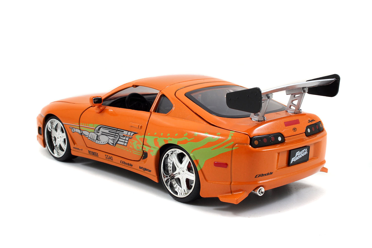 Model Kit Toyota Supra Metallic Orange with Brian Diecast Figure "Fast & Furious" Movie "Build N' Collect" 1/24 Diecast Model Car by Jada Jada