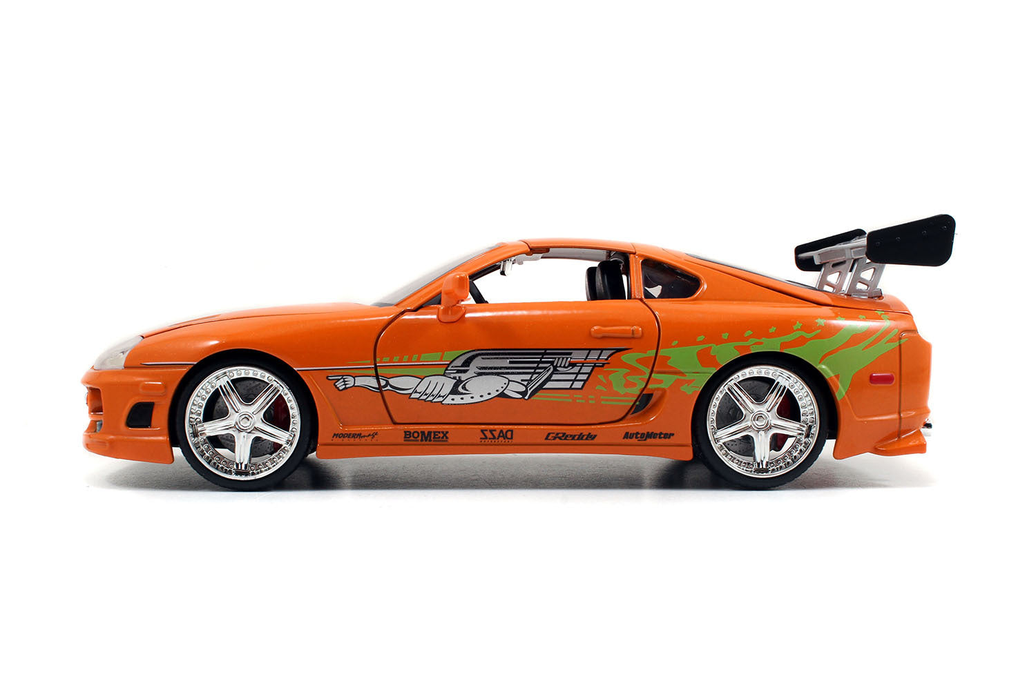 Model Kit Toyota Supra Metallic Orange with Brian Diecast Figure "Fast & Furious" Movie "Build N' Collect" 1/24 Diecast Model Car by Jada Jada