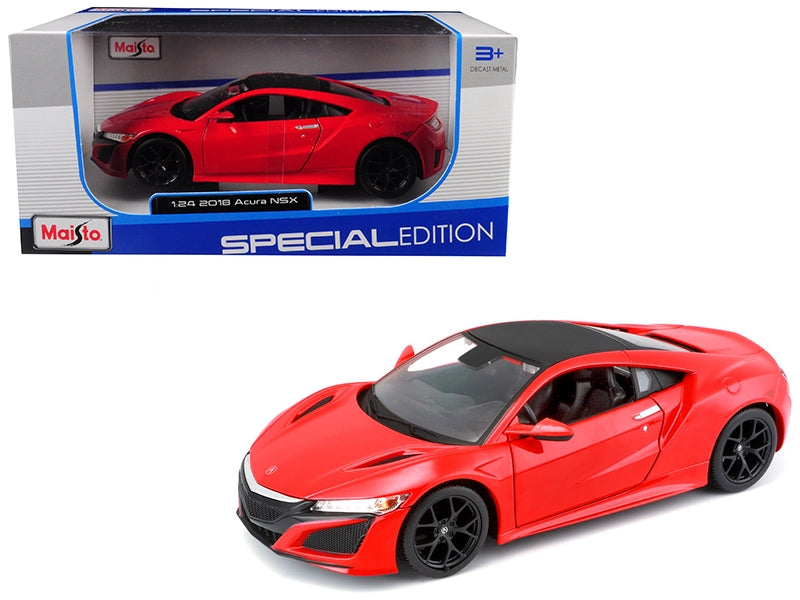 2018 Acura NSX Red with Black Top 1/24 Diecast Model Car by Maisto Maisto