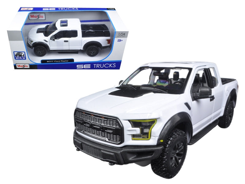 2017 Ford Raptor Pickup Truck White 1/24 Diecast Model Car by Maisto Maisto