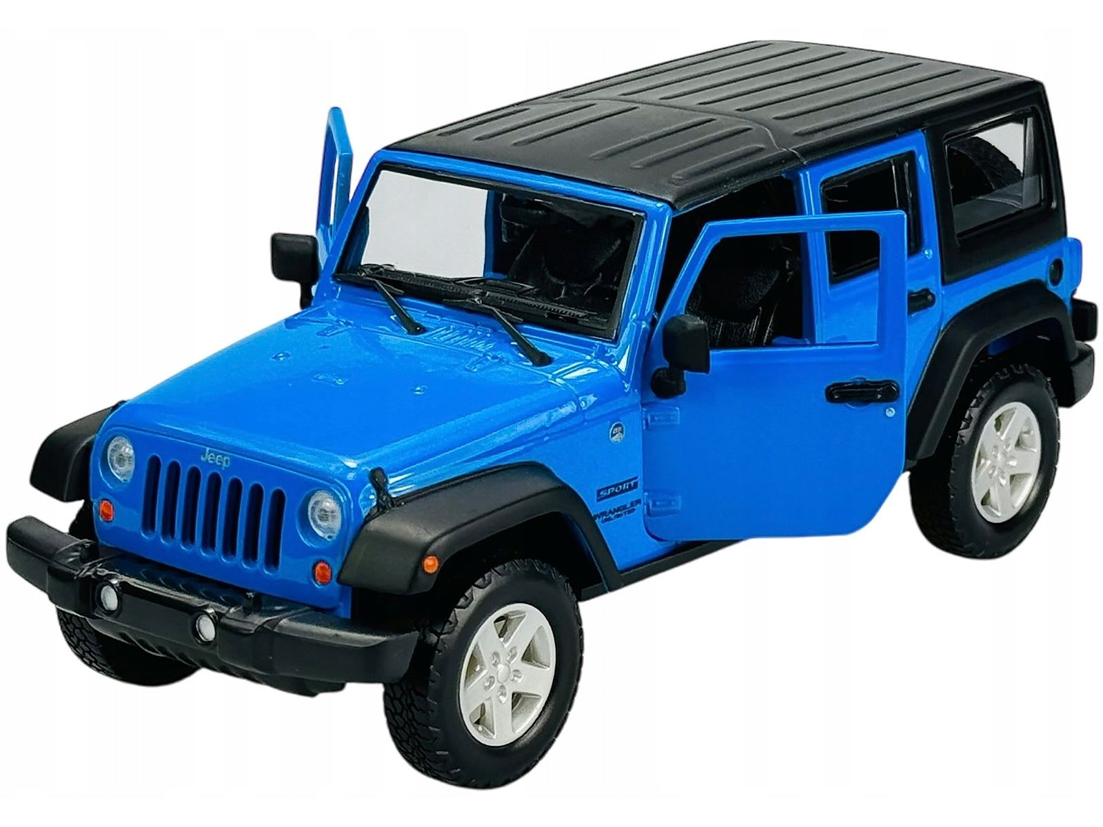 2015 Jeep Wrangler Unlimited Blue with Black Top "SE Trucks" Series 1/24 Diecast Model Car by Maisto Maisto