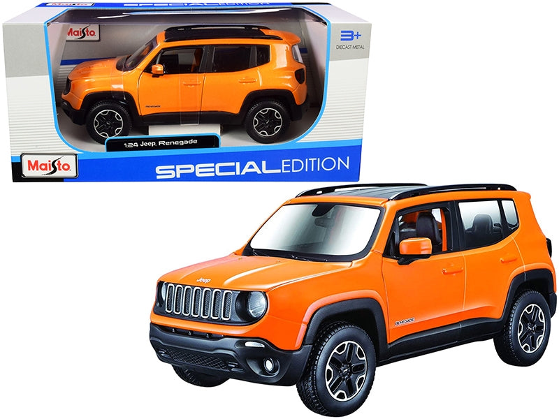 Jeep Renegade Orange Metallic with Black Top "Special Edition" 1/24 Diecast Model Car by Maisto Maisto