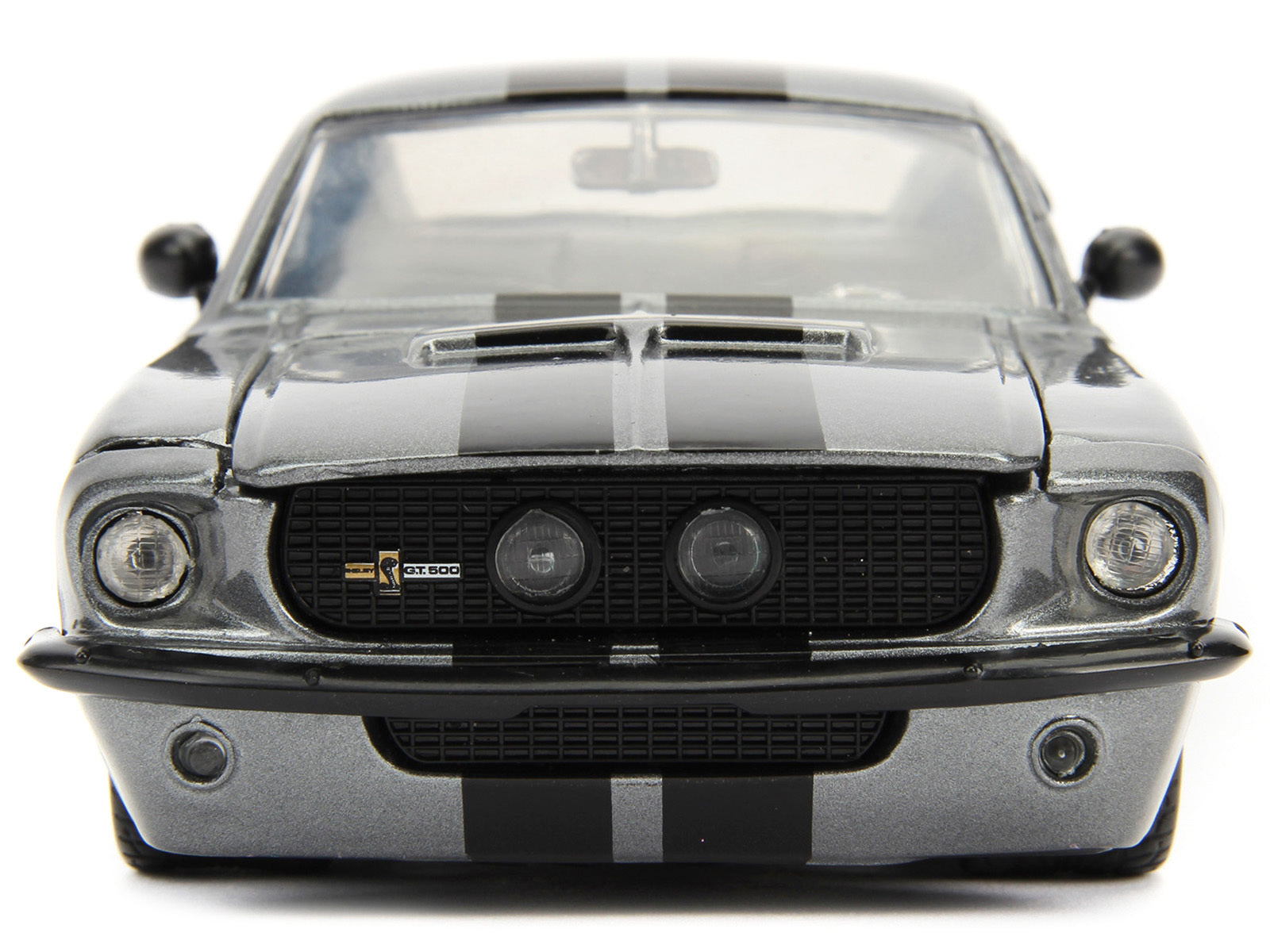 1967 Ford Mustang Shelby GT500 Gray Metallic with Black Stripes "Bigtime Muscle" Series 1/24 Diecast Model Car by Jada Jada