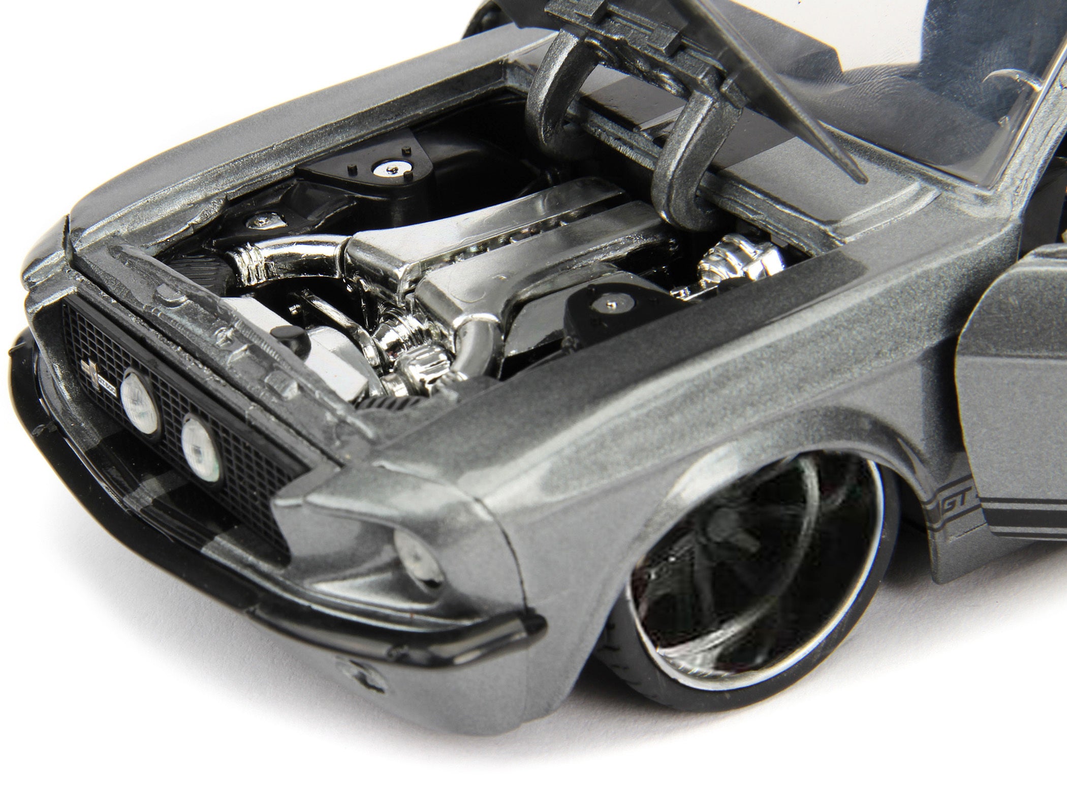 1967 Ford Mustang Shelby GT500 Gray Metallic with Black Stripes "Bigtime Muscle" Series 1/24 Diecast Model Car by Jada Jada