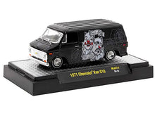 Load image into Gallery viewer, 1971 Chevrolet G10 Van Black Metallic with Graphics &quot;Lowriders&quot; Limited Edition to 4400 pieces Worldwide 1/64 Diecast Model Car by M2 Machines M2
