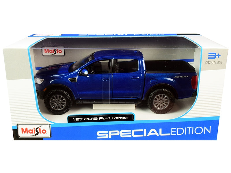 2019 Ford Ranger Lariat Sport Pickup Truck Dark Blue Metallic 1/27 Diecast Model Car by Maisto Maisto