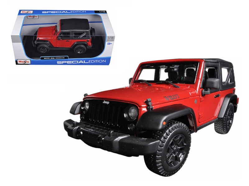 2014 Jeep Wrangler Willys Red 1/18 Diecast Model Car by Maisto Maisto