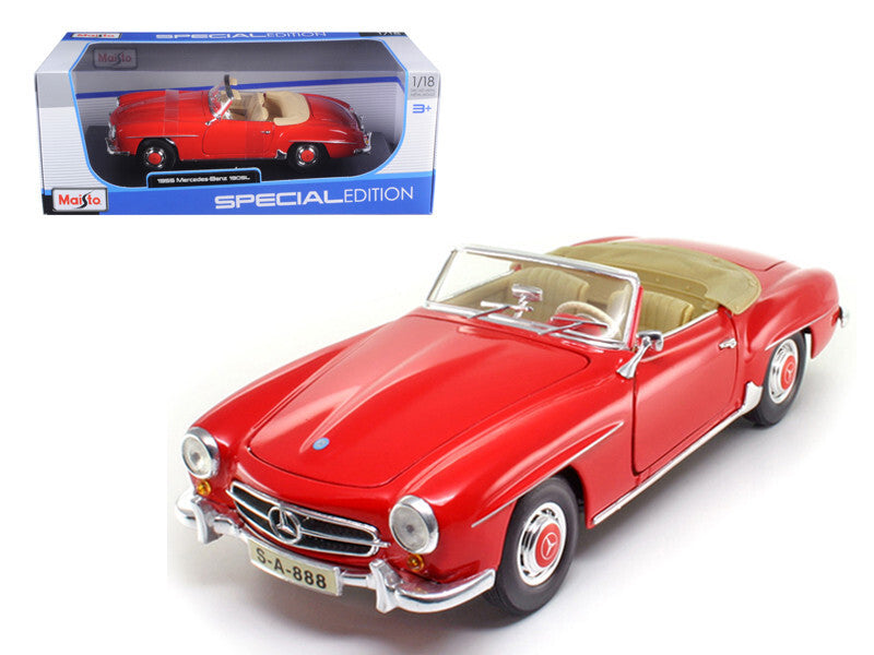 1955 Mercedes Benz 190 SL Red 1/18 Diecast Model Car  by Maisto Maisto