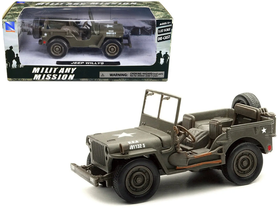 Jeep Willys U.S.A. Army Green 1/32 Diecast Model Car by New Ray New Ray