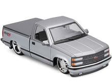 Load image into Gallery viewer, 1993 Chevrolet 454 SS Pickup Truck Silver Metallic and Gray &quot;Lowriders&quot; &quot;Maisto Design&quot; Series 1/24 Diecast Model Car by Maisto Maisto
