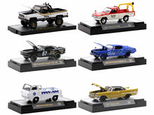 Load image into Gallery viewer, &quot;Auto Meets&quot; Set of 6 Cars IN DISPLAY CASES Release 64 Limited Edition to 9600 pieces Worldwide 1/64 Diecast Model Cars by M2 Machines M2
