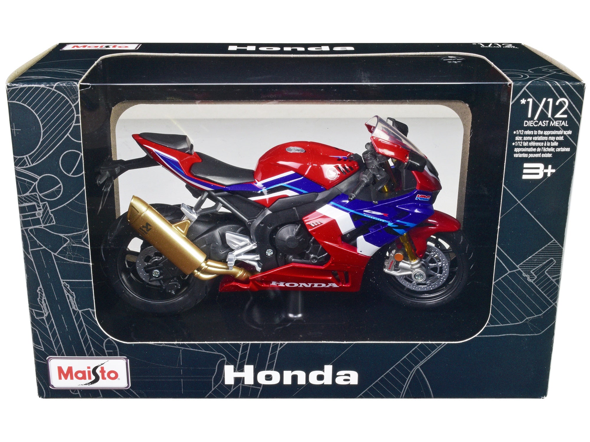 Honda CBR1000RR-R Fireblade SP Red with White and Blue Graphics with Stand 1/12 Diecast Motorcycle Model by Maisto Maisto