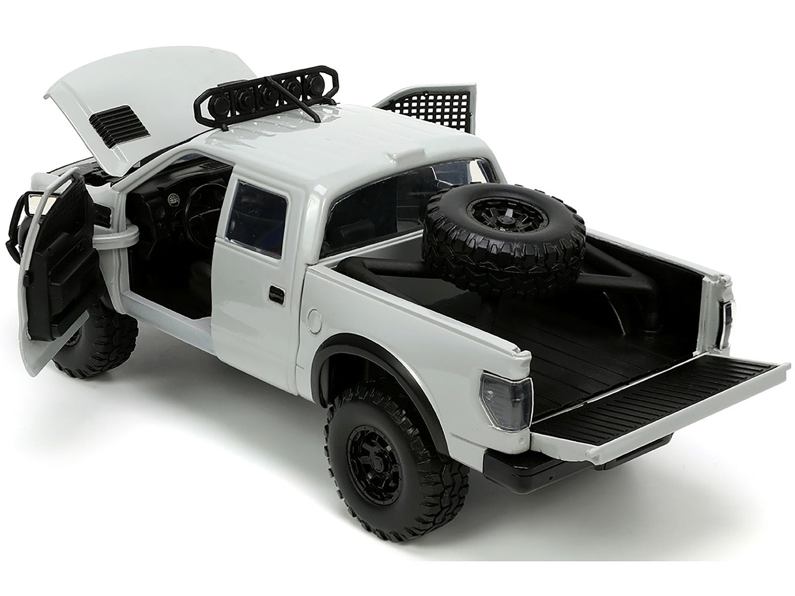 2011 Ford F-150 SVT Raptor Pickup Truck Light Gray with Extra Wheels "Just Trucks" Series 1/24 Diecast Model Car by Jada Jada