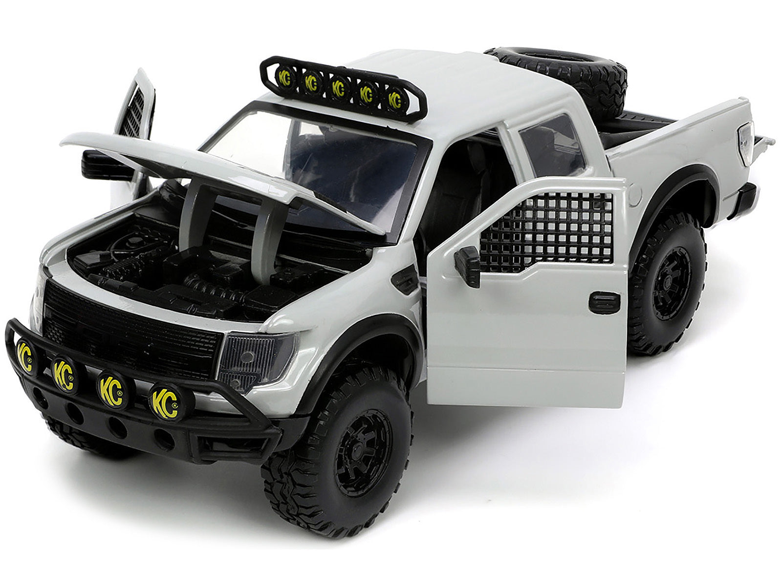 2011 Ford F-150 SVT Raptor Pickup Truck Light Gray with Extra Wheels "Just Trucks" Series 1/24 Diecast Model Car by Jada Jada