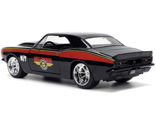 Load image into Gallery viewer, 1967 Chevrolet Camaro &quot;Mickey Thompson&quot; Black with Red and Yellow Stripes &quot;Bigtime Muscle&quot; Series 1/24 Diecast Model Car by Jada Jada
