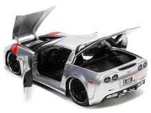 Load image into Gallery viewer, 2006 Chevrolet Corvette Z06 Silver Metallic with Red Stripes &quot;Bigtime Muscle&quot; Series 1/24 Diecast Model Car by Jada Jada
