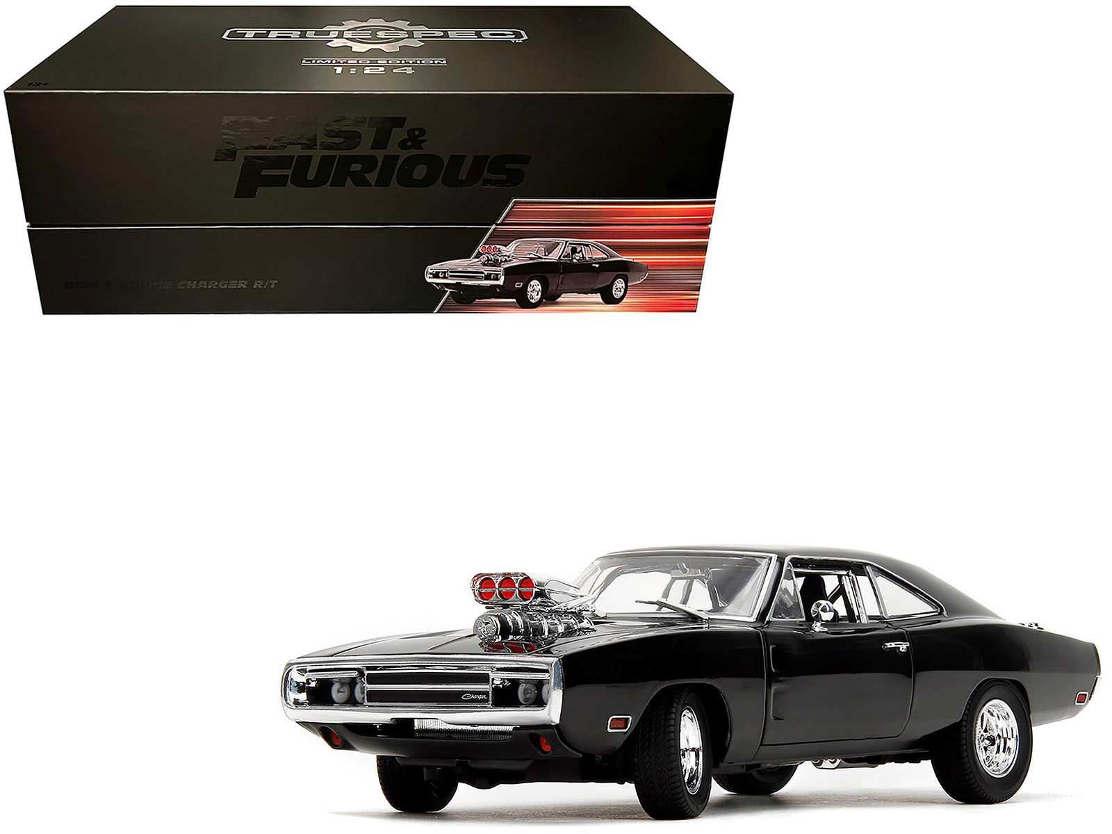 Dom's Dodge Charger R/T Black "Fast & Furious" (2009) Movie "TrueSpec" Series 1/24 Diecast Model Car by Jada Jada