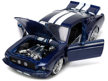 Load image into Gallery viewer, 1967 Ford Mustang Shelby GT500 Dark Blue Metallic with White Stripes &quot;Bigtime Muscle&quot; Series 1/24 Diecast Model Car by Jada Jada
