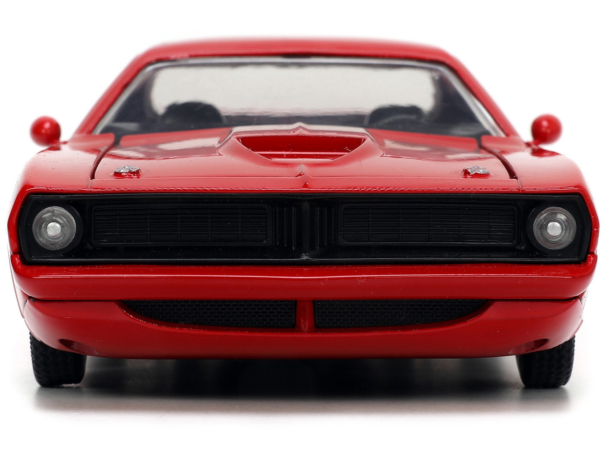 1973 Plymouth Barracuda Red with Black Stripes "Bigtime Muscle" Series 1/24 Diecast Model Car by Jada Jada