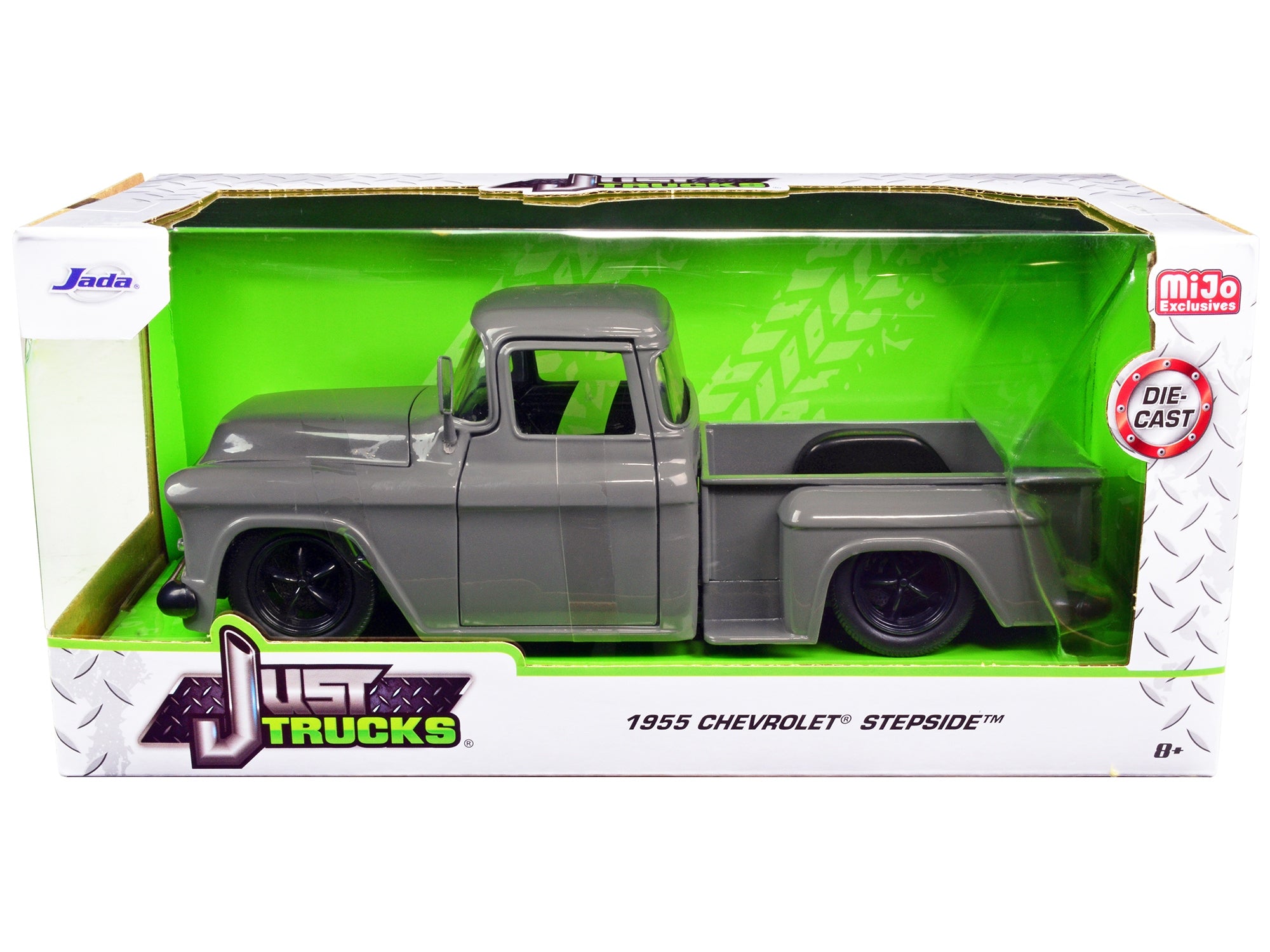 1955 Chevrolet Stepside Pickup Truck Gray "Just Trucks" Series 1/24 Diecast Model Car by Jada Jada