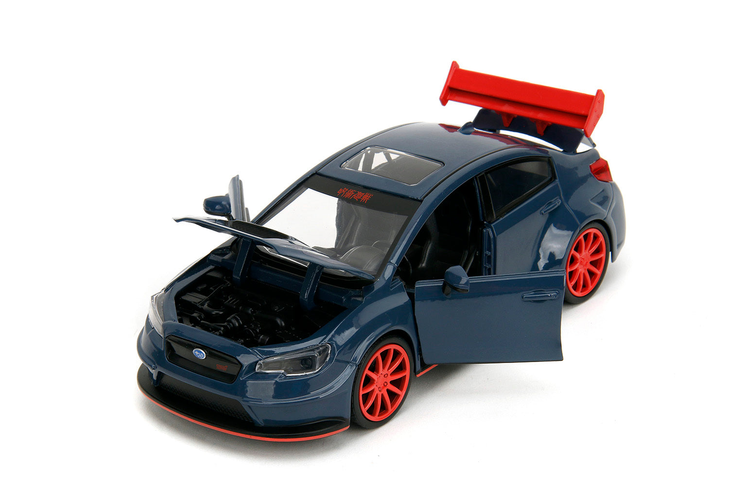 2016 Subaru WRX STI Widebody Dark Blue and Yuji Itadori Diecast Figure "Jujutsu Kaisen" (2020-2023) TV Series "Anime Hollywood Rides" Series 1/24 Diecast Model Car by Jada Jada